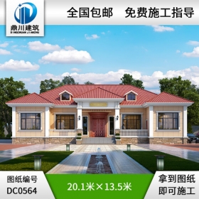 新農(nóng)村一層帶閣樓農(nóng)村自建別墅房屋設計圖紙_別墅設計圖紙,鼎川建筑