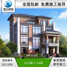 四層簡歐復(fù)式別墅施工圖紙及效果圖_農(nóng)村自建別墅設(shè)計(jì),鼎川建筑